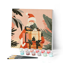 Laden Sie das Bild in den Galerie-Viewer, Mini Malen nach Zahlen mit Rahmen - Weihnachtsmann mit Geschenken