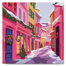 Laden Sie das Bild in den Galerie-Viewer, Mini Malen nach Zahlen mit Rahmen - Rosa Weihnachtsgasse