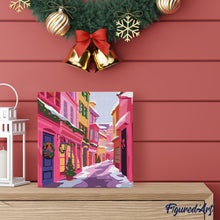Laden Sie das Bild in den Galerie-Viewer, Mini Malen nach Zahlen mit Rahmen - Rosa Weihnachtsgasse