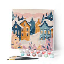 Laden Sie das Bild in den Galerie-Viewer, Mini Malen nach Zahlen mit Rahmen - Liebliches Winterdorf