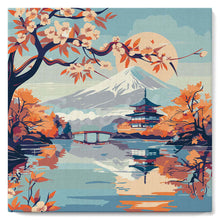 Laden Sie das Bild in den Galerie-Viewer, Mini Malen nach Zahlen mit Rahmen - See und Mount Fuji
