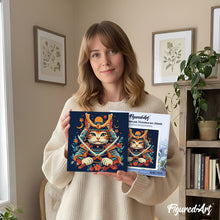 Laden Sie das Bild in den Galerie-Viewer, Mini Malen nach Zahlen mit Rahmen - Samurai Katze