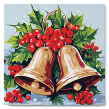 Laden Sie das Bild in den Galerie-Viewer, Mini Malen nach Zahlen mit Rahmen - Weihnachtsglocken