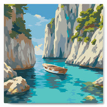 Laden Sie das Bild in den Galerie-Viewer, Mini Malen nach Zahlen mit Rahmen - Friedliche Blaue Bucht