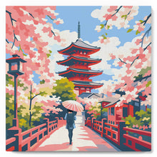 Laden Sie das Bild in den Galerie-Viewer, Mini Malen nach Zahlen mit Rahmen - Kyoto in voller Blüte