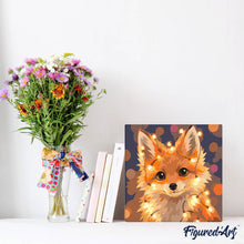 Laden Sie das Bild in den Galerie-Viewer, Mini Malen nach Zahlen mit Rahmen - Kleiner Fuchs mit Glühbirnen