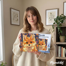 Laden Sie das Bild in den Galerie-Viewer, Mini Malen nach Zahlen mit Rahmen - Kleiner Fuchs mit Glühbirnen