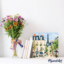 Laden Sie das Bild in den Galerie-Viewer, Mini Malen nach Zahlen mit Rahmen - Aquarell-Pariser Straße