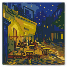 Laden Sie das Bild in den Galerie-Viewer, Mini Malen nach Zahlen mit Rahmen - Van Gogh - Caféterrasse bei Nacht
