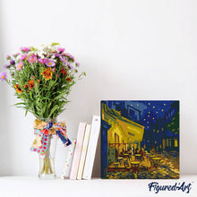 Laden Sie das Bild in den Galerie-Viewer, Mini Malen nach Zahlen mit Rahmen - Van Gogh - Caféterrasse bei Nacht