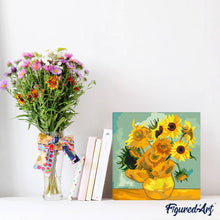 Laden Sie das Bild in den Galerie-Viewer, Mini Malen nach Zahlen mit Rahmen - Van Gogh - Sonnenblumen