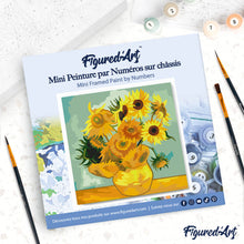 Laden Sie das Bild in den Galerie-Viewer, Mini Malen nach Zahlen mit Rahmen - Van Gogh - Sonnenblumen