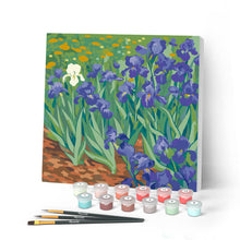 Laden Sie das Bild in den Galerie-Viewer, Malen nach Zahlen Figured'Art – Mini Malen nach Zahlen mit Rahmen - Van Gogh - Iris