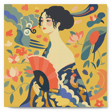 Laden Sie das Bild in den Galerie-Viewer, Mini Malen nach Zahlen mit Rahmen - Dame mit Fächer - Klimt