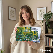 Laden Sie das Bild in den Galerie-Viewer, Mini Malen nach Zahlen mit Rahmen - Seerosen und japanische Brücke - Monet