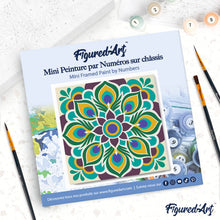 Laden Sie das Bild in den Galerie-Viewer, Mini Malen nach Zahlen mit Rahmen - Pfauen-Mandala