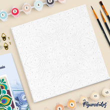 Laden Sie das Bild in den Galerie-Viewer, Mini Malen nach Zahlen mit Rahmen - Pfauen-Mandala