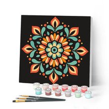 Laden Sie das Bild in den Galerie-Viewer, Malen nach Zahlen Figured'Art – Mini Malen nach Zahlen mit Rahmen - Herbst-Mandala