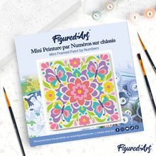 Laden Sie das Bild in den Galerie-Viewer, Mini Malen nach Zahlen mit Rahmen - Schmetterlings-Mandala