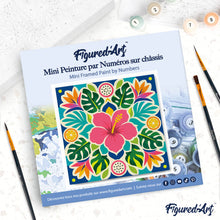 Laden Sie das Bild in den Galerie-Viewer, Mini Malen nach Zahlen mit Rahmen - Hibiskus-Mandala