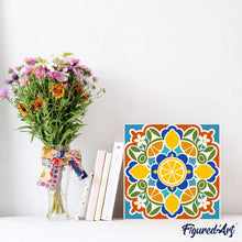 Laden Sie das Bild in den Galerie-Viewer, Mini Malen nach Zahlen mit Rahmen - Zitrus-Mandala