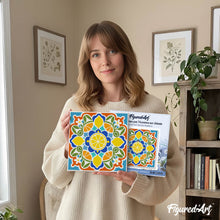 Laden Sie das Bild in den Galerie-Viewer, Mini Malen nach Zahlen mit Rahmen - Zitrus-Mandala