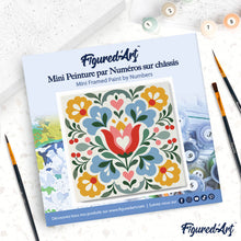 Laden Sie das Bild in den Galerie-Viewer, Mini Malen nach Zahlen mit Rahmen - Blumen-Mandala