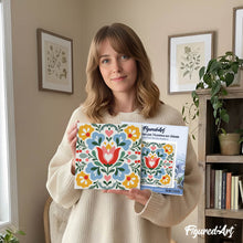 Laden Sie das Bild in den Galerie-Viewer, Mini Malen nach Zahlen mit Rahmen - Blumen-Mandala