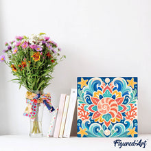Laden Sie das Bild in den Galerie-Viewer, Mini Malen nach Zahlen mit Rahmen - Muschel-Mandala