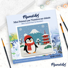 Laden Sie das Bild in den Galerie-Viewer, Mini Malen nach Zahlen mit Rahmen - Pinguin am Fuji