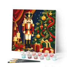 Laden Sie das Bild in den Galerie-Viewer, Malen nach Zahlen Figured'Art – Mini Malen nach Zahlen mit Rahmen - Weihnachts-Nussknacker