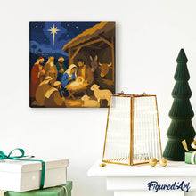 Laden Sie das Bild in den Galerie-Viewer, Mini Malen nach Zahlen mit Rahmen - Weihnachtskrippe