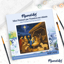 Laden Sie das Bild in den Galerie-Viewer, Mini Malen nach Zahlen mit Rahmen - Weihnachtskrippe
