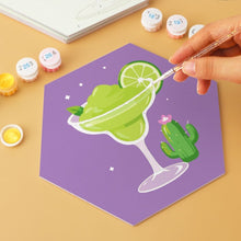 Laden Sie das Bild in den Galerie-Viewer, Mini Serie Malen nach Zahlen - Sechsecke (6 Stück) - Pastell-Cocktailset