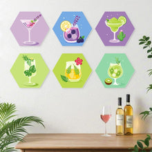 Laden Sie das Bild in den Galerie-Viewer, Mini Serie Malen nach Zahlen - Sechsecke (6 Stück) - Pastell-Cocktailset