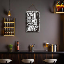 Laden Sie das Bild in den Galerie-Viewer, Malen nach Zahlen Metallposter - Kaltes Bier Schwarz-Weiß