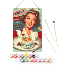 Laden Sie das Bild in den Galerie-Viewer, Malen nach Zahlen Metallposter - Vintage-Müsli-Werbung Figured'Art