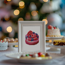 Laden Sie das Bild in den Galerie-Viewer, Mini Diamond Painting 15x20 cm (2 Stück) - Rote Lippen und Beerenkuchen