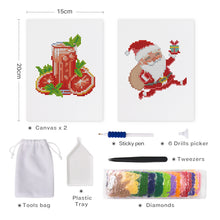 Laden Sie das Bild in den Galerie-Viewer, Mini Diamond Painting 15x20 cm (2 Stück) - Tomatensaft und Weihnachtsmann