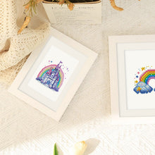Laden Sie das Bild in den Galerie-Viewer, Mini Diamond Painting 15x20 cm (2 Stück) - Schloss und Regenbogen