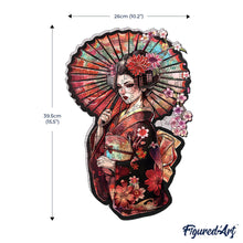 Laden Sie das Bild in den Galerie-Viewer, Holzpuzzle Erwachsene - Geisha mit Sonnenschirm