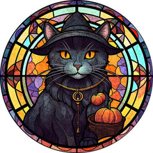 Laden Sie das Bild in den Galerie-Viewer, 2D Holzpuzzle – Zauberer Katze