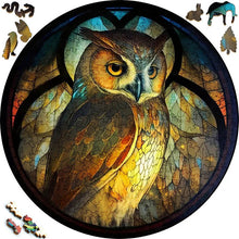 Laden Sie das Bild in den Galerie-Viewer, 2D Holzpuzzle – Dramatische Eule