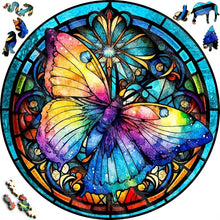 Laden Sie das Bild in den Galerie-Viewer, 2D Holzpuzzle – Bunter Schmetterling
