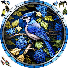 Laden Sie das Bild in den Galerie-Viewer, 2D Holzpuzzle – Blauhäher und Beeren
