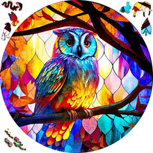 Laden Sie das Bild in den Galerie-Viewer, 2D Holzpuzzle – Fokus Eule