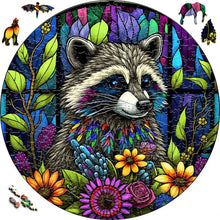 Laden Sie das Bild in den Galerie-Viewer, 2D Holzpuzzle – Waschbär in der Natur