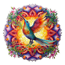 Laden Sie das Bild in den Galerie-Viewer, 2D Holzpuzzle – Kolibri und Blumen