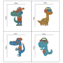 Laden Sie das Bild in den Galerie-Viewer, Anhänger Diamond Painting Dinosaurier Cool Set 4 Stück