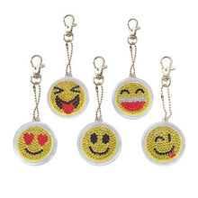 Laden Sie das Bild in den Galerie-Viewer, Anhänger Diamond Painting Smiley Set 5 Stück